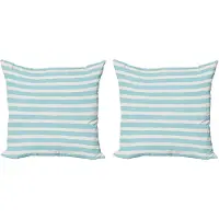 Abakuhaus Grunge decoratieve kussenhoez 2-pack, gestreept en grunge penseeldesign, 50x50 cm, lichtblauw, grijs, wit