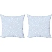Abakuhaus Decoratieve kussenhoezen met bloemenprint, 2 stuks, verspreide kleine bloem 40x40 cm, babyblauw wit