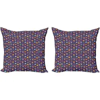 Abakuhaus Sierkussenhoes met uilmotief, set van 2, blader sterr stripfiguurontwerp, 50x50 cm, paars, blauw