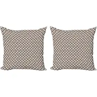 Abakuhaus Bruine en beige decoratieve kussenhoez 2 stuks, modern, 50x50 cm, zeehondenbruin en beige
