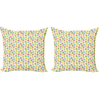 Abakuhaus Decoratieve kussenhoezen voor Pas set van 2, lentefeestgroet 50x50 cm, wit/meerkleurig
