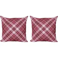 Abakuhaus Geruite decoratieve kussenhoes, 2 stuks, diagonale ruit, 45x45 cm, gedroogde roos wit