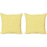 Abakuhaus Abstracte decoratieve kussenhoes, 2-pack, vintage boho-stijl, 40x40 cm, geel en wit
