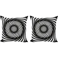 Abakuhaus Spiers kussensloopset (2 stuks), zwart-wit swirl, 45 cm, wit zwart