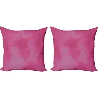 Abakuhaus Felroze decoratieve kussenhoes, 2 stuks, gemêleerd levendig, 40x40 cm, felroze