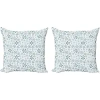 Abakuhaus Winterkussensloopset (2 stuks), Merry Xmas Snowflakes, 45 cm, turquoise wit