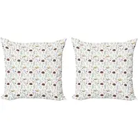 Abakuhaus Decoratieve kussenhoes met bosmotief, 2 stuks, landelijke dierenprint, 40x40 cm, meerkleurig