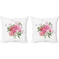 Abakuhaus Decoratieve kussenhoezen met bloemenprint, 2 stuks, vintage boeket, 45x45 cm, meerkleurig