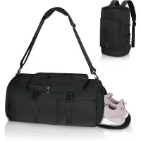JeiibrZui Sporttas Heren Dames - 50x26x23 Cm - 30 Liter Multifunctioneel - Zwart