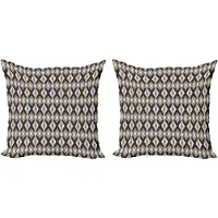 Abakuhaus Boho decoratieve kussenhoez 2-pack, Ikat-stijl, 50x50 cm, meerkleurig