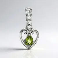 Cavill - Zilveren Hanger met Kopertourmalijn (0,15 ct) en Cambodjaanse Zirkonia's - Platina Geplateerd - Hartvormig, Elegant Sieraad Dames