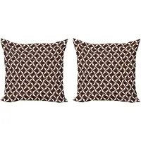 Abakuhaus Geometrische decoratieve kussenhoez 2-pack, contrasterende driehoek 45x45 cm, zeehondenbruin en crème