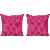 Abakuhaus Decoratieve kussenhoezen met hartjesmotief, set van 2, Doodle Pink Love, 40x40 cm, magenta en lichtroze