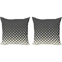 Abakuhaus Geometrische decoratieve kussenhoez 2-pack, ruitvormig ontwerp, 45x45 cm, crèmegrijs