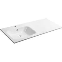 Sapho Areca Kunstmarmeren wastafel 121x51,5cm, links, wit
