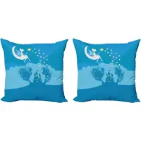 Abakuhaus Fantasy decoratieve kussenhoez 2-pack, sprookjesprinses, 50x50 cm, witblauw