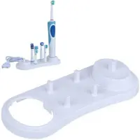AA Commerce 2-In-1 Elektrische Tandenborstel & Opzetborstelhouder Geschikt Voor Oral B - Staande Houder Voor Oplader, Elektrische Toothbrush & 4 Opzetborstels - Wit