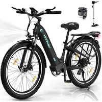 Hitway Elektrische Fiets BK16 - Trendy 26*3.0 Inch City Commuter EBike met Afneembare 48V 18Ah Lithium Batterij - Mountain E-Bike met 250W Motor - 7 Versnellingen - IP54 Waterdicht