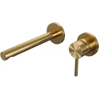 Brauer Gold Edition Inbouw Wastafelmengkraan met Rechte Uitloop en Rozetten Model A1 Goud Geborsteld PVD
