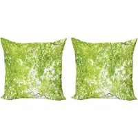 Abakuhaus Decoratieve kussenhoes met boommotief, 2 stuks, natuurlijk zomergro 50x50 cm, groen