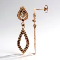 Cavill - Zilveren Oorbellen - 925 Sterling Zilver Roségoud Verguld - 0,50 Ct Fancy Diamanten Rond Pave en Bezel - Elegante Druppelvormige Oorbellen