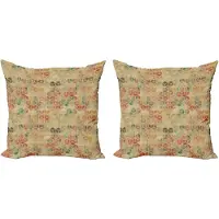 Abakuhaus Geometrische decoratieve kussenhoes, 2-pack, retro kubuspatroon, 40x40 cm, donker mosterdgeel