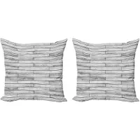 Abakuhaus rustieke decoratieve kussenhoes, 2 stuks, parket retro, 40x40 cm, taupegrijs