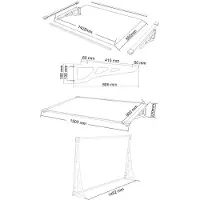 Vente-unique Luifel van aluminium 150 x 90 cm hellend - zilver - KEPLER