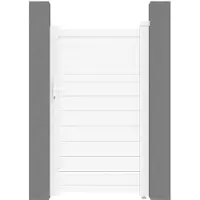Vente-unique Aluminium tuinpoort met lamellen L 103 x H 180 cm wit - VIAZO