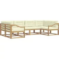 vidaXL Buiten bank set 6 st Wit en crèmekleurig