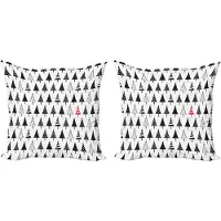 Abakuhaus Kerstkussenhoez set van 2, driehoekige dennenbom 45x45 cm, antracietgrijs, vermiljoen