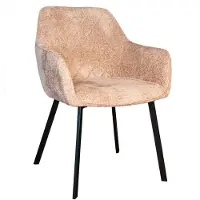 Lizzely Garden & Living Eetkamerstoel met armleuning Yurgan chenille taupe eetstoel