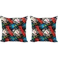 Abakuhaus Psychedelische decoratieve kussenhoes (2 stuks), Grunge Street Art, 40x40 cm, meerkleurig