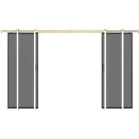 Vente-unique Dubbele schuifdeur met klamplaagsysteem - Aluminium en gehard rookglas - 2 x H205 x L73 cm - LINCI II