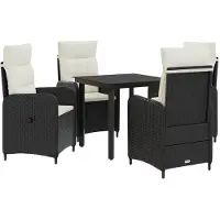 vidaXL Tuinset, 5-delig, zwart en crèmekleurig