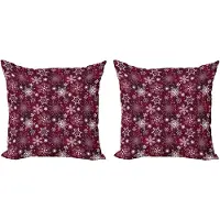 Abakuhaus Decoratieve kussenhoes met sneeuwvlokmotief, 2 stuks, Kerst, 50x50 cm, Kastanjebruin