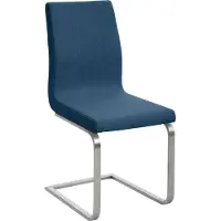 CLP Belfort Eetkamerstoel - Klassiek - RVS - Stof - blauw