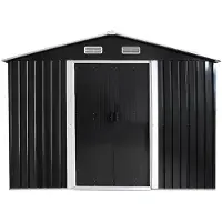 Vente-unique Grijs metalen tuinhuisje van gegalvaniseerd staal 8 m² - MANSO