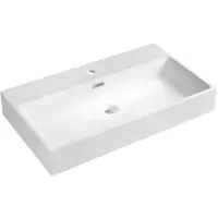 Sapho Aquatic Kunstmarmeren wastafel 80x46cm, wit