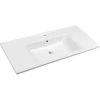 Aqualine Zuno 100 Keramische meubelwastafel 100x45cm, wit