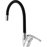 A&n&a aqualine Kasiopea 35 Staande gootsteenkraan, flexibele uitloop, chroom/mat zwart