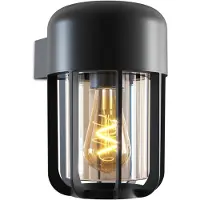 Calex Faenza Outdoor Wandlamp – E27 Fitting – IP65 Waterdicht – Dag Nacht Sensor – Zwart