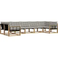 vidaXL Buiten bank set 7 st Wit en Lichtgrijs