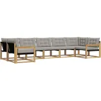 vidaXL Buiten bank set 7 st Wit en Lichtgrijs