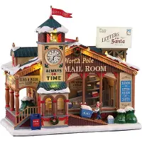 Lemax North pole mail room with 4.5v adaptor Kersthuisje