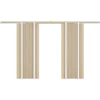 Vente-unique Dubbele schuifdeur met inbouwsysteem in hout en gegroefd MDF - 2 x H205 x B93 cm - AREZO