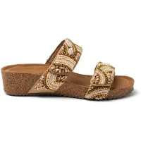 Lazamani Slippers Dames Beige Leer Maat 38