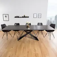 Riess Uitschuifbare eettafel PROMETHEUS 180-220-260cm lava keramiek gemaakt in Italie - 38557