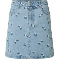 Pieces Rok 'PCFlora' blauw denim / petrol / rosé / offwhite