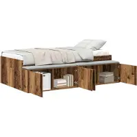 vidaXL Bedframe met lade met opslag Oud Hout 80 x 200 cm Bewerkt hout